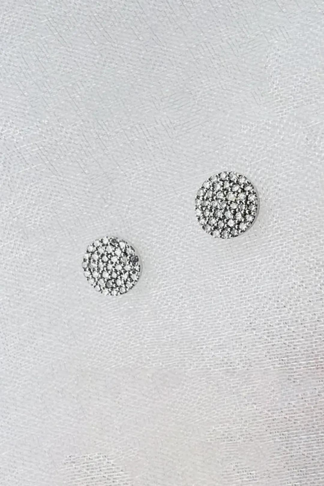 14K WHITE GOLD DIAMOND DISC EARRINGS city vibe