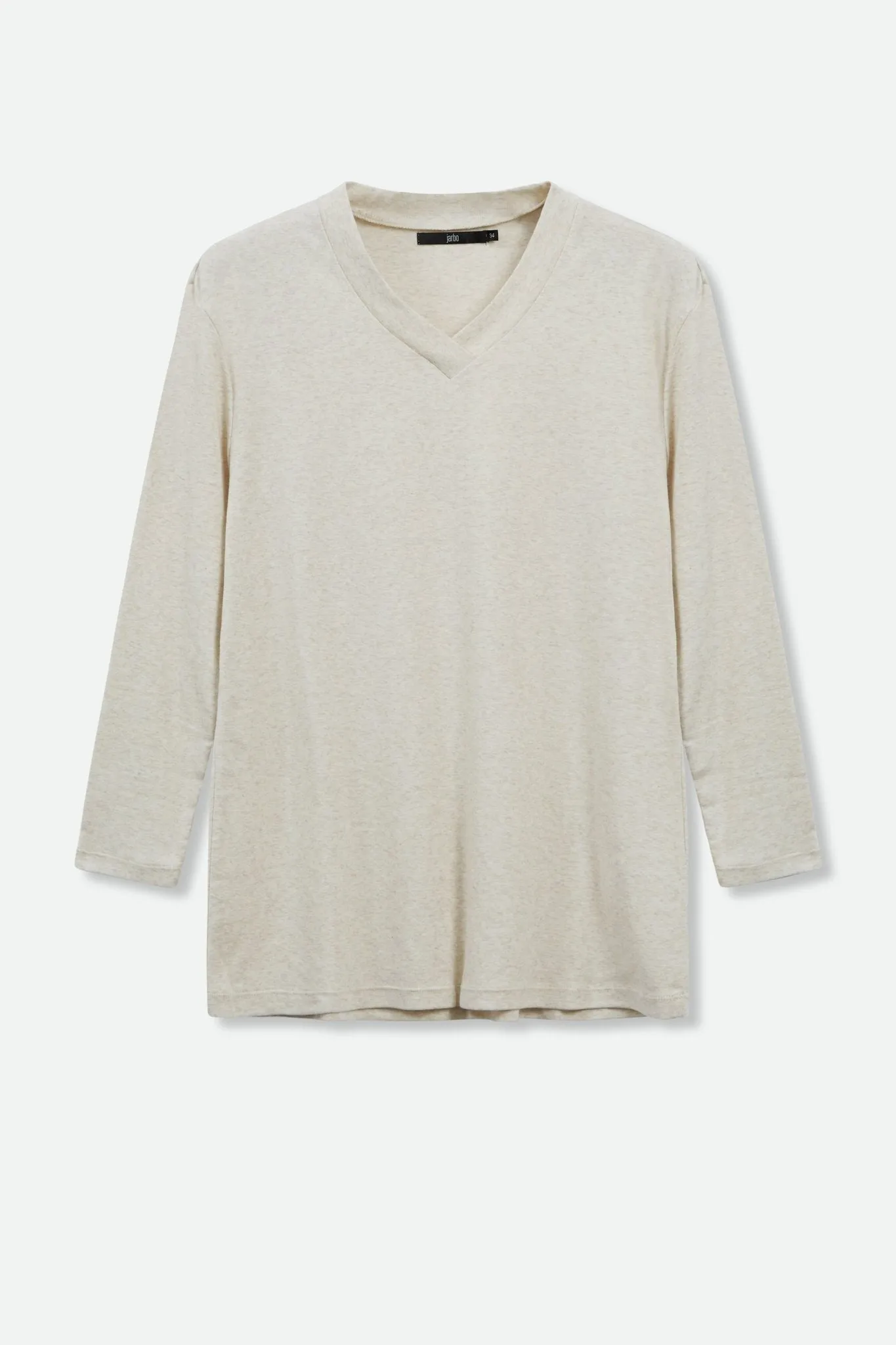 A LINE V NECK BRACELET SLEEVE IN HEATHERED PIMA STRETCH easy switch