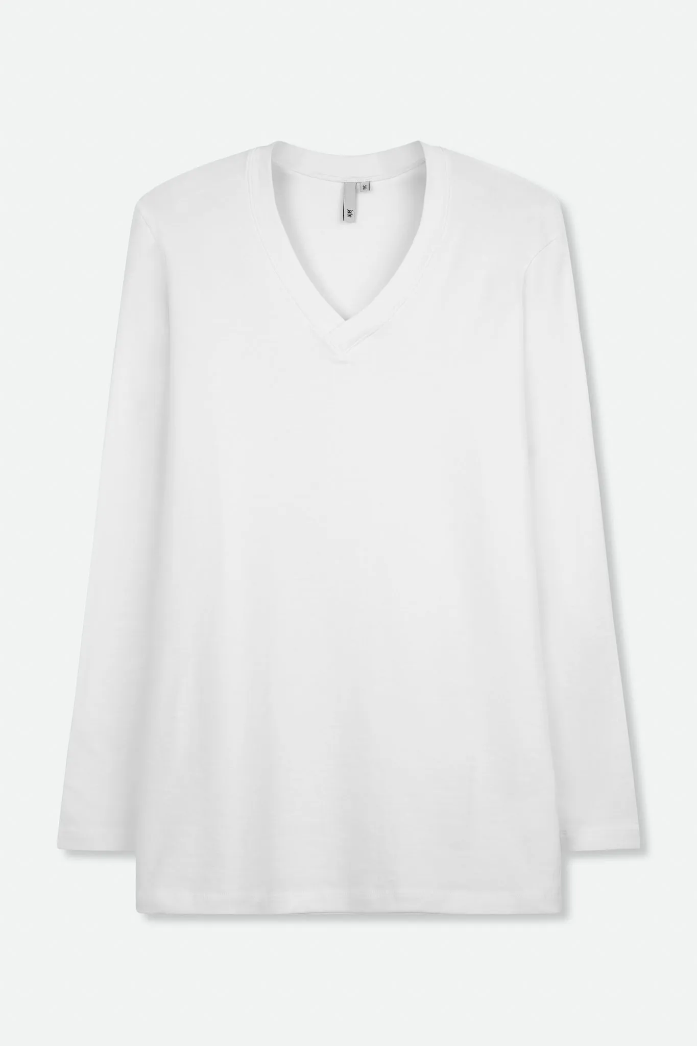 A LINE V NECK LONG SLEEVE IN PIMA COTTON STRETCH breath path