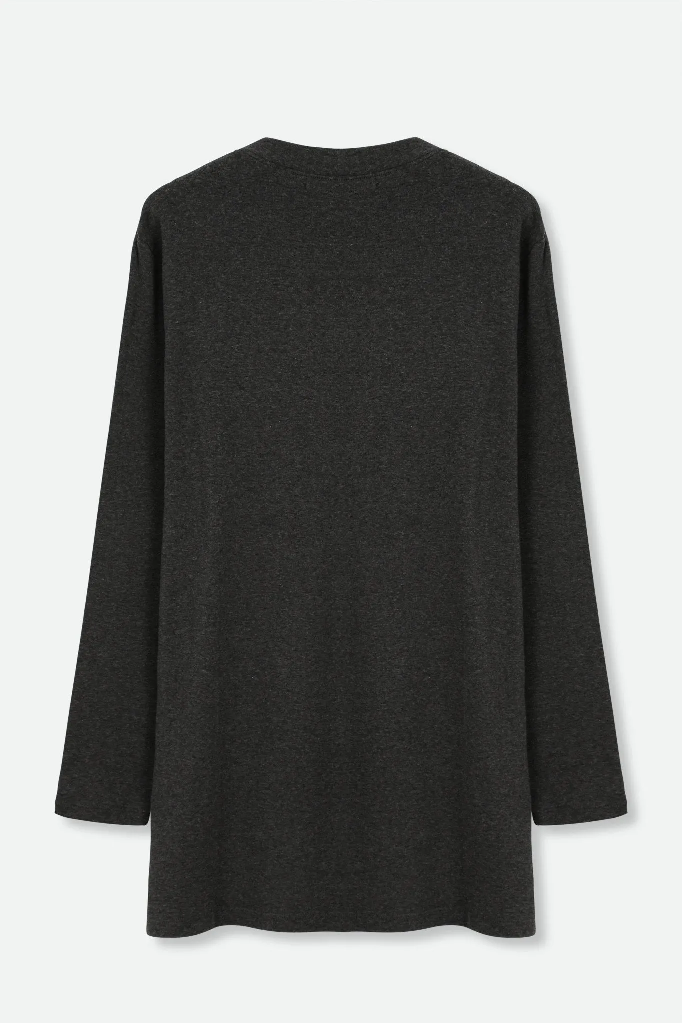 A LINE V NECK LONG SLEEVE TUNIC IN HEATHERED PIMA STRETCH subtle luxury