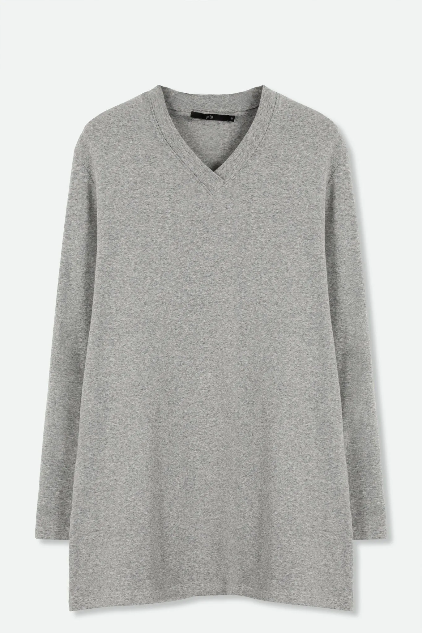 A LINE V NECK LONG SLEEVE TUNIC IN HEATHERED PIMA STRETCH peace mood