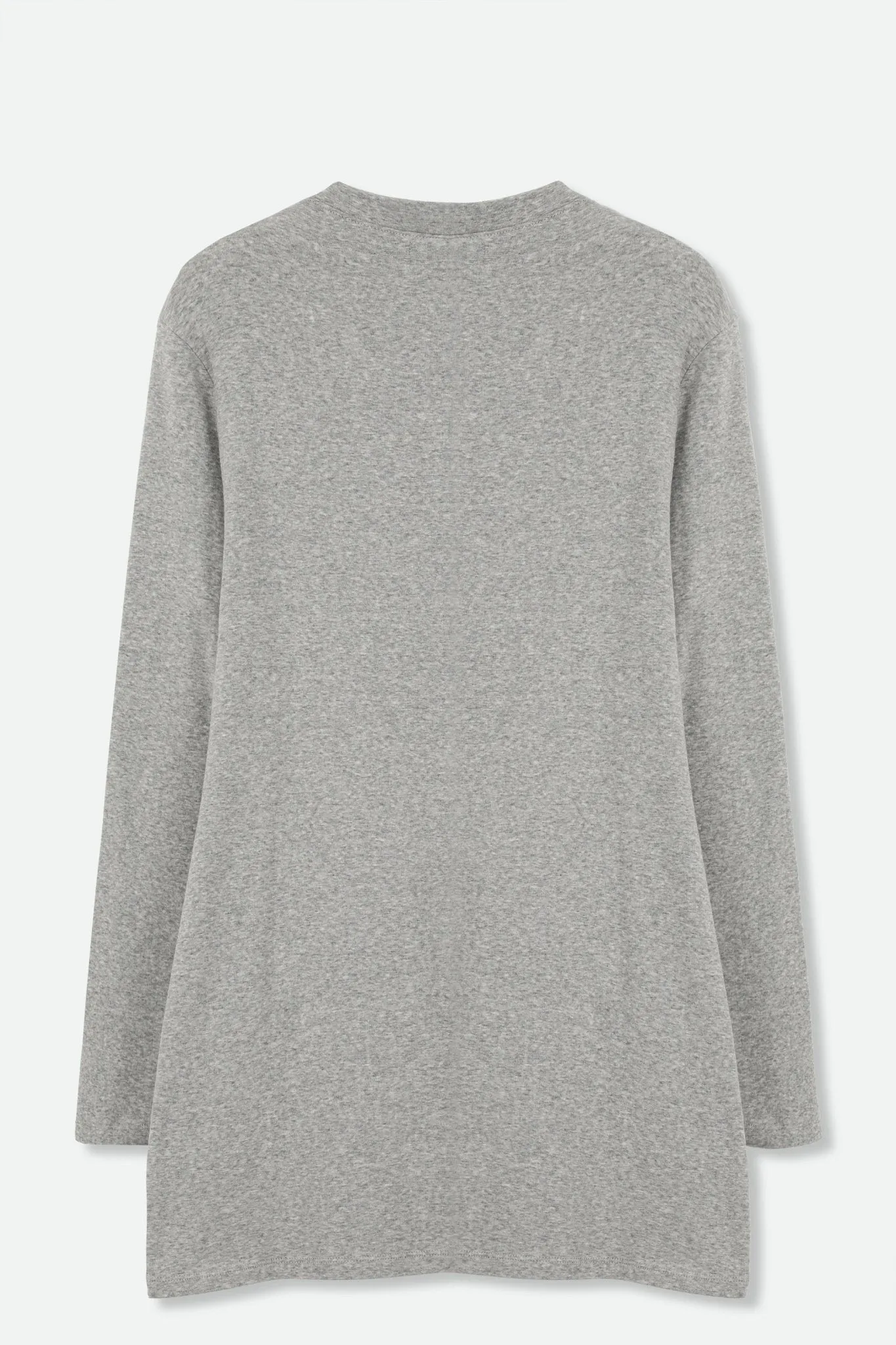 A LINE V NECK LONG SLEEVE TUNIC IN HEATHERED PIMA STRETCH easy weekend