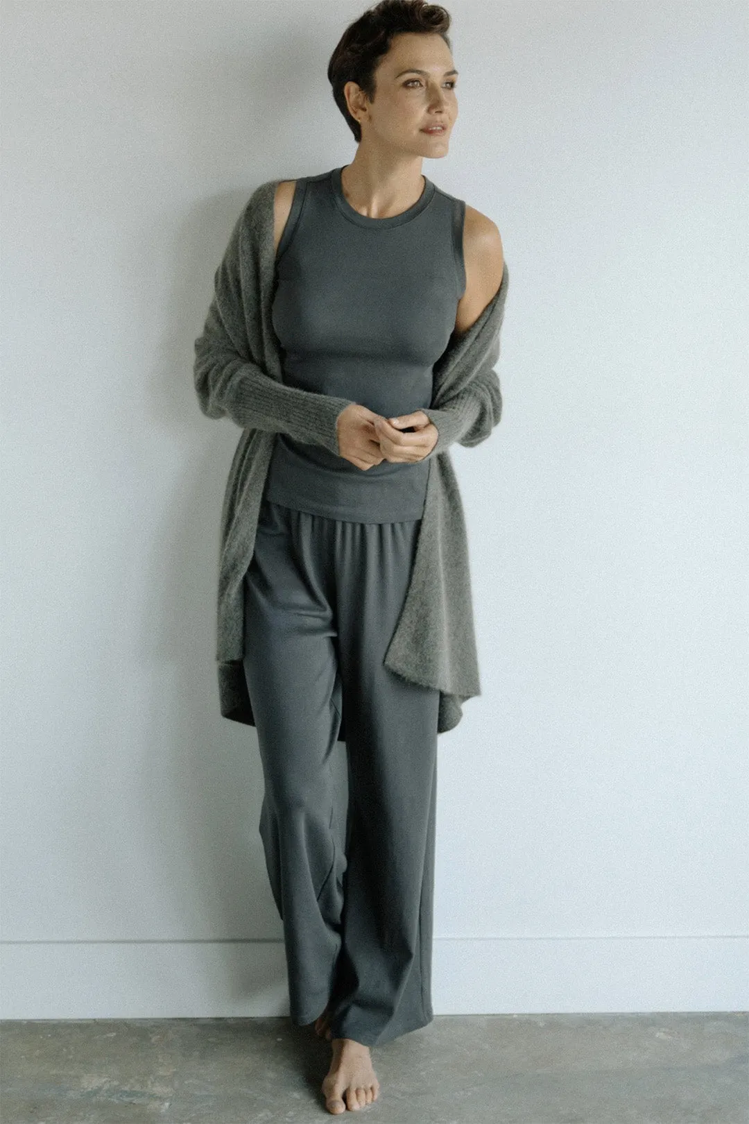 ADDY PIMA COTTON LOUNGE PANT IN CINDER GREY everyday wear