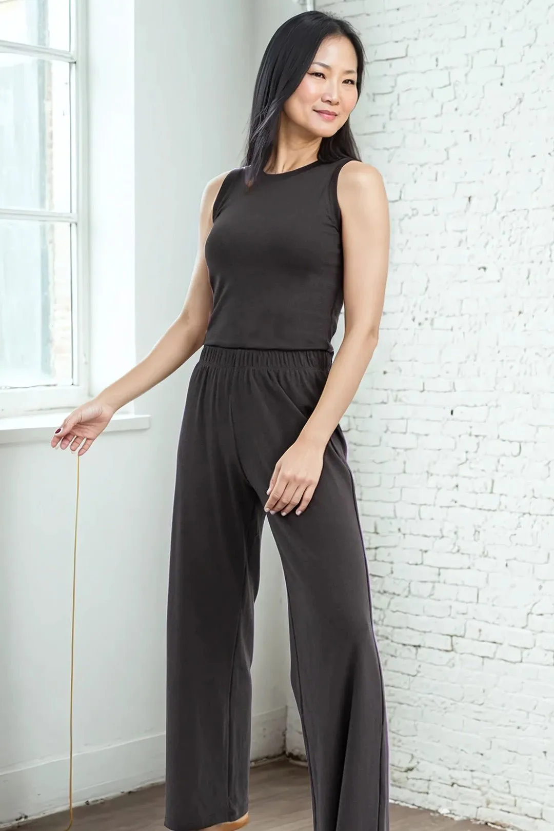 ADDY PIMA COTTON LOUNGE PANT IN CINDER GREY quiet taste