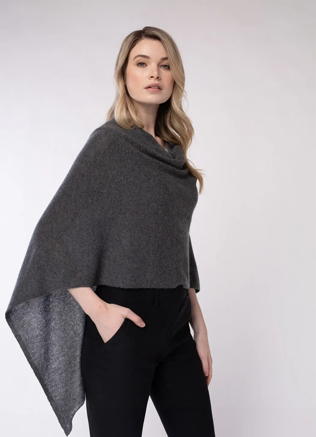 Alashan Cashmere Poncho style layering