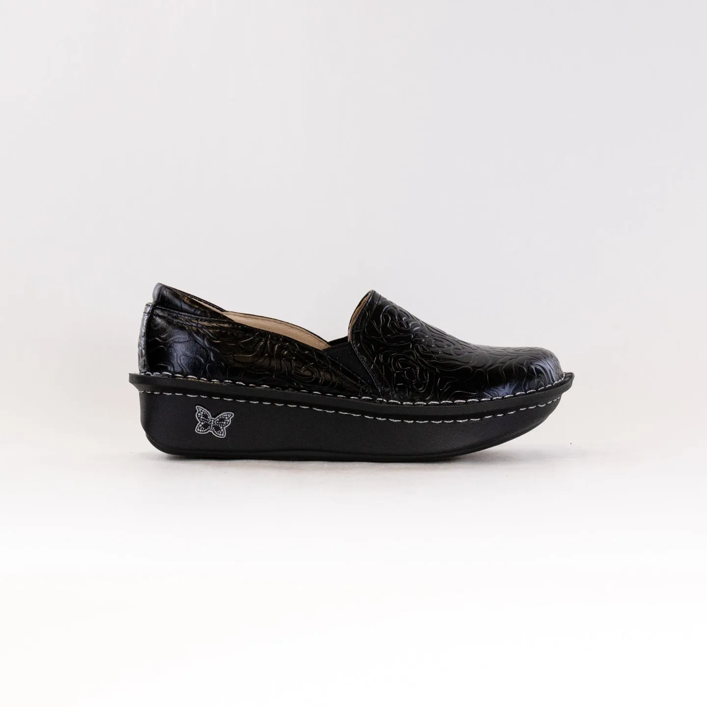 Alegria Debra (Women's) - Black Embossed Rose seasonless design