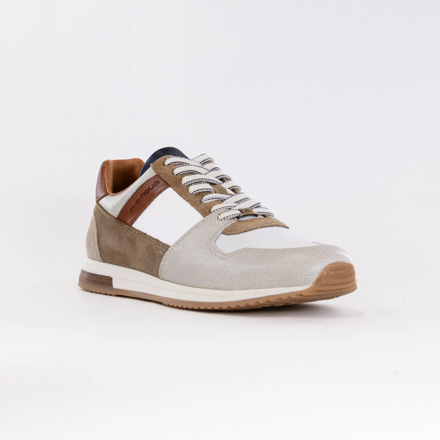 Ambitious Slow Line Sneaker (Men's) - Leather/Textile Grey/Camel air foam