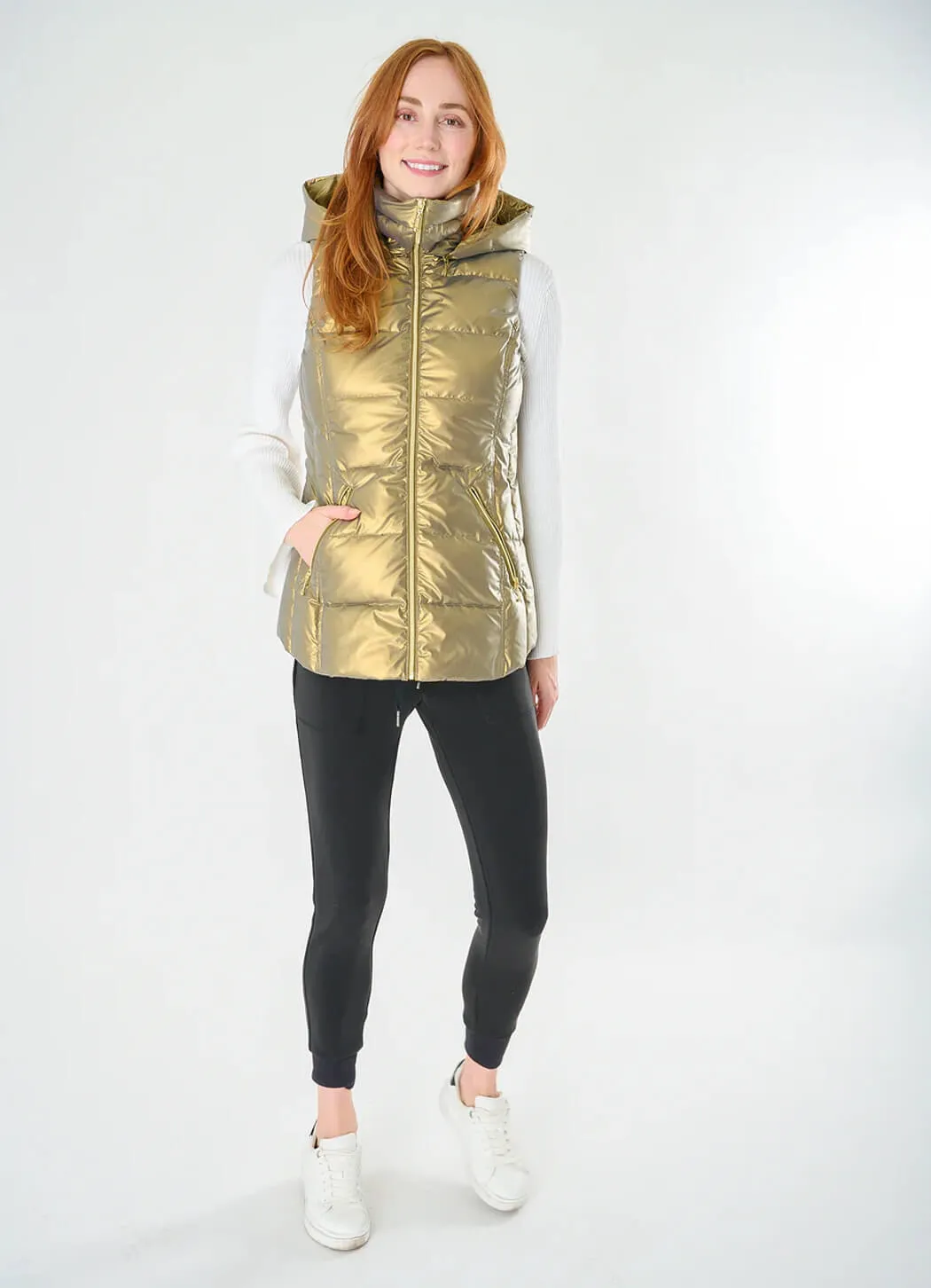 Anorak Cosmic Metallic Hooded Down Vest life belief