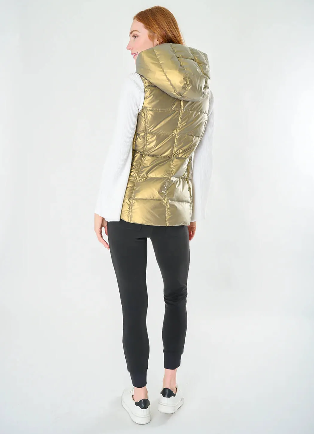 Anorak Cosmic Metallic Hooded Down Vest urban art