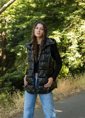 Anorak Cosmic Metallic Hooded Down Vest aesthetic code