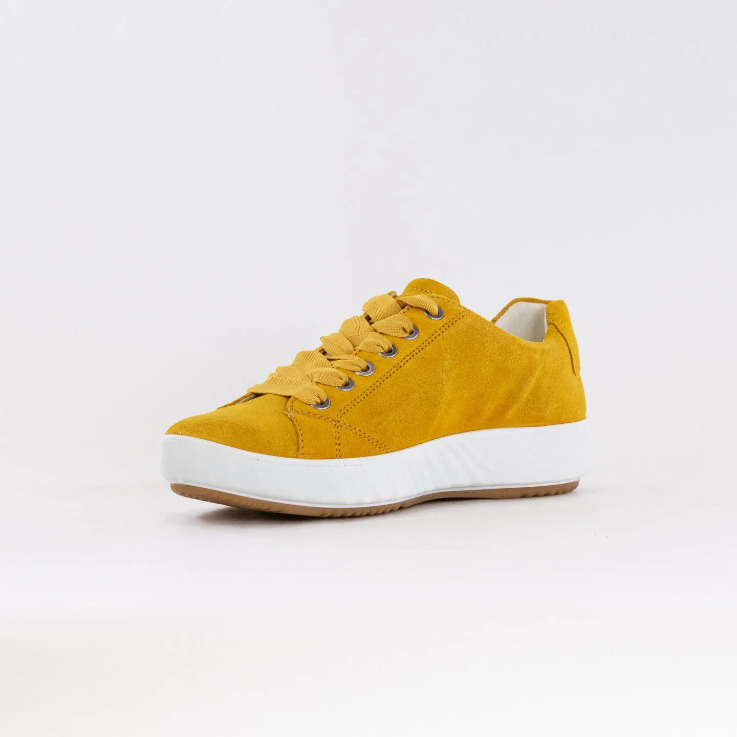 Ara Alexandria Lace Up Sneaker (Women's) - Yellow Suede foot contour