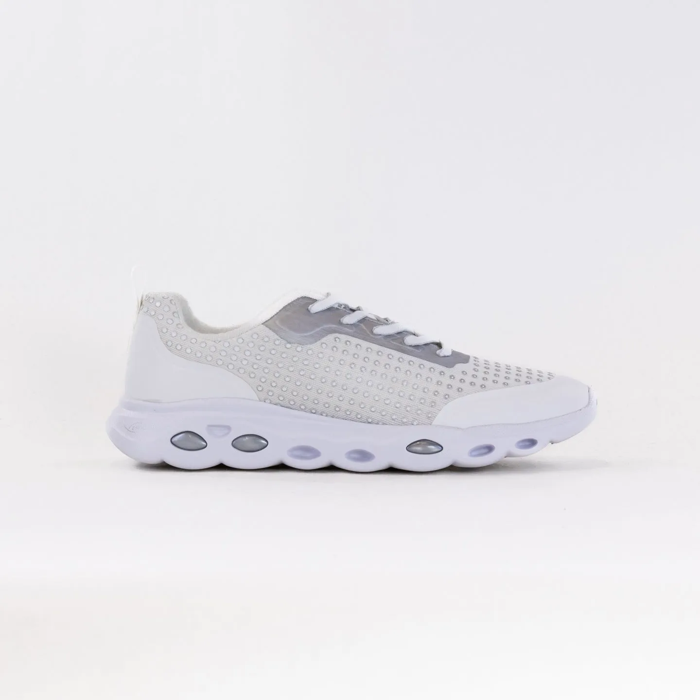 Ara Montclair Memory Foam Lace Up Sneaker (Women's) - White/Silver sport edge