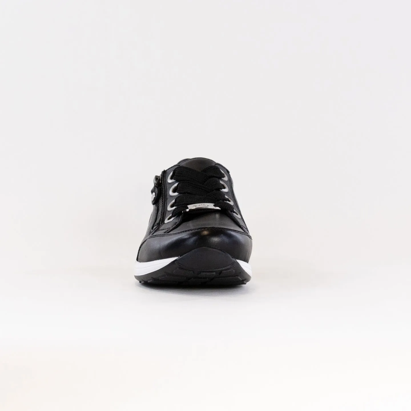 Ara Ollie Side Zip Lace Sneaker (Women's) - Black Leather eco path