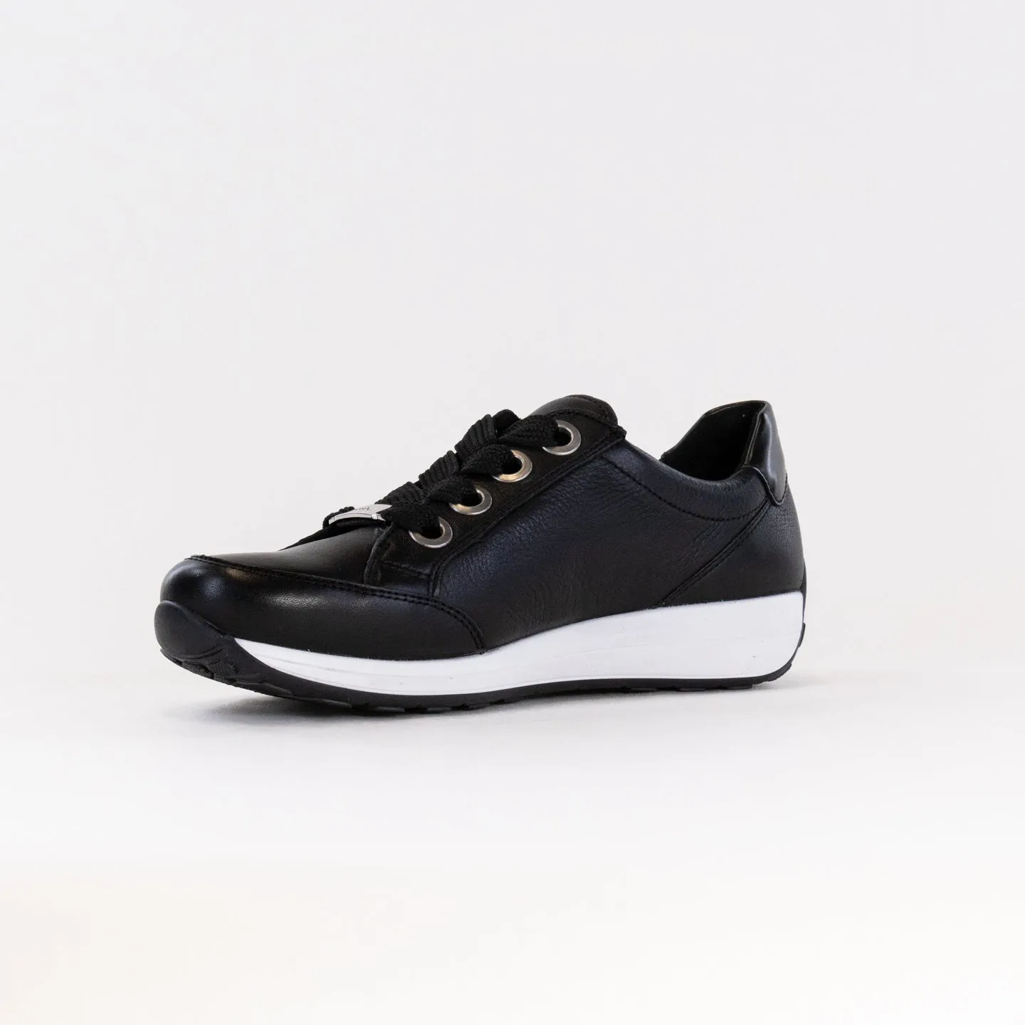 Ara Ollie Side Zip Lace Sneaker (Women's) - Black Leather terrain plus