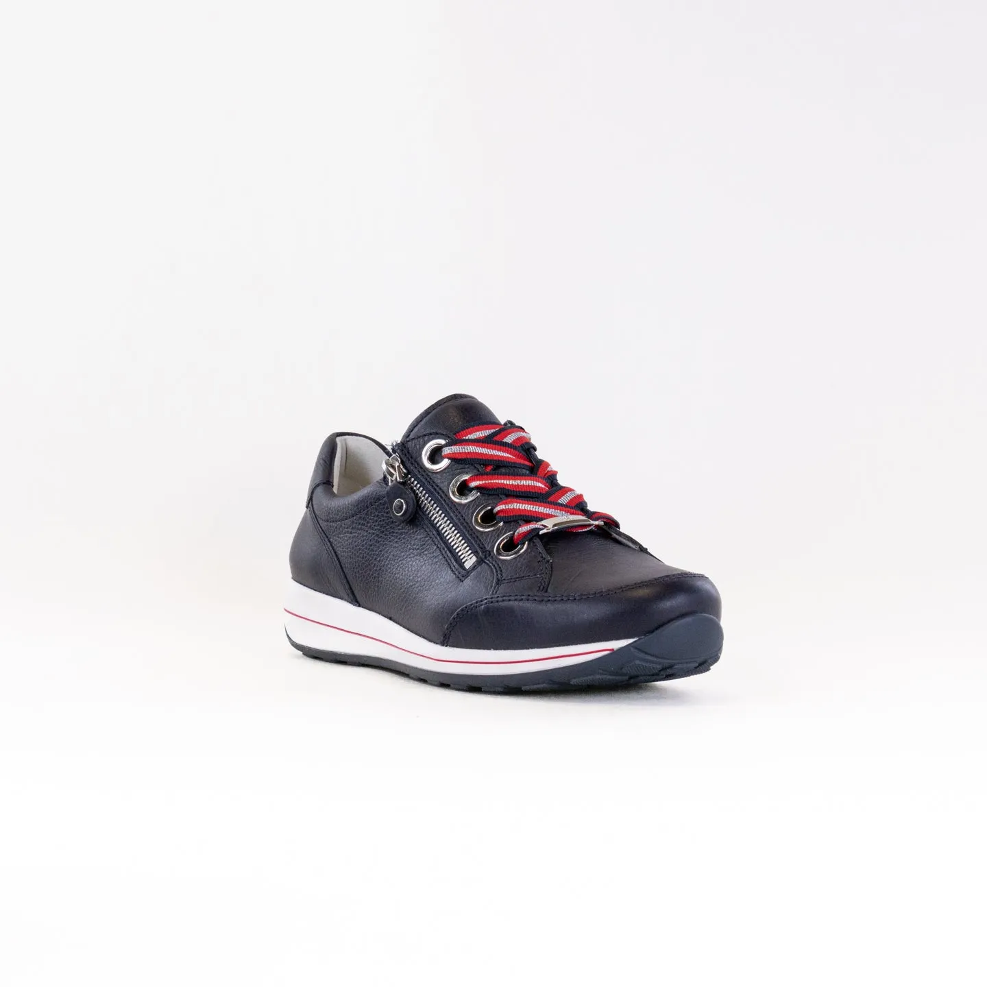 Ara Ollie Side Zip Lace Sneaker (Women's) - Navy Leather fresh feet