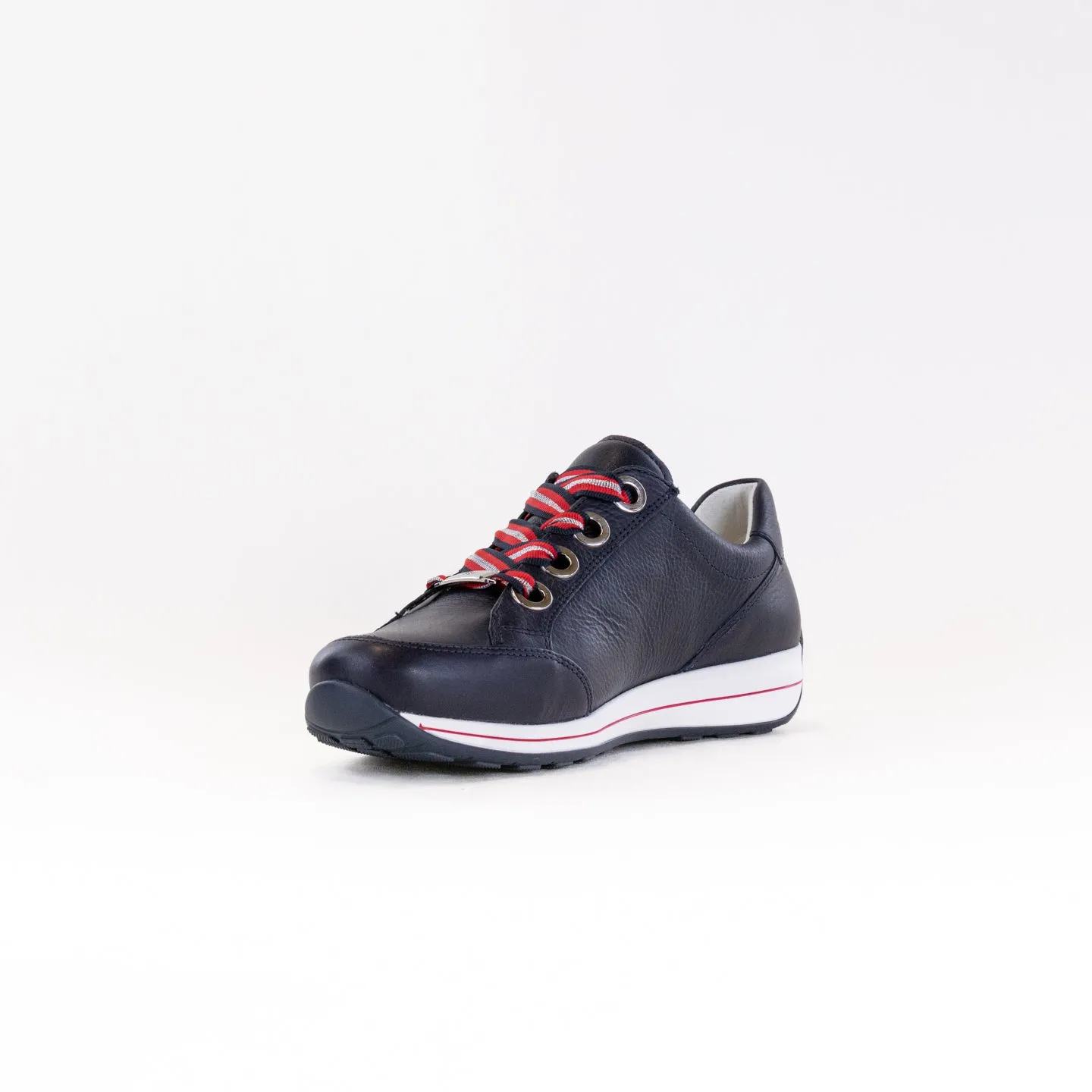 Ara Ollie Side Zip Lace Sneaker (Women's) - Navy Leather field walk