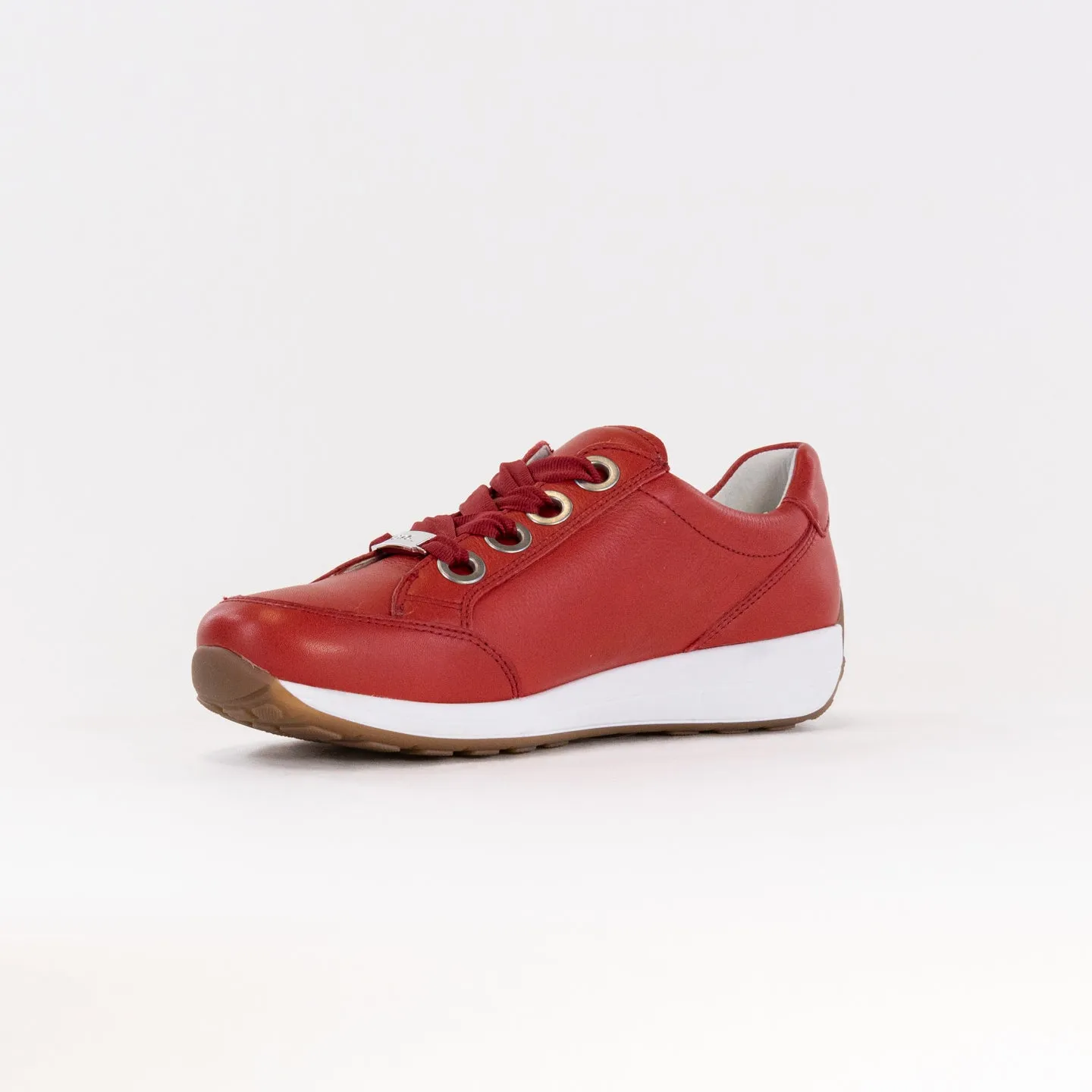 Ara Ollie Side Zip Lace Sneaker (Women's) - Red Leather tough base