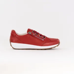 Ara Ollie Side Zip Lace Sneaker (Women's) - Red Leather waterproof wear Ara Ollie Side Zip Lace Sneaker (Women's) - Red Leather night walk