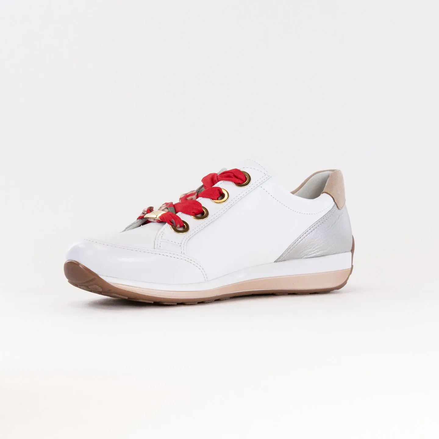 Ara Ollie Size Zip Lace Sneaker (Women's) - White/Silver lightweight travel