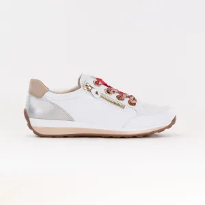 Ara Ollie Size Zip Lace Sneaker (Women's) - White/Silver power stride Ara Ollie Size Zip Lace Sneaker (Women's) - White/Silver camping fit