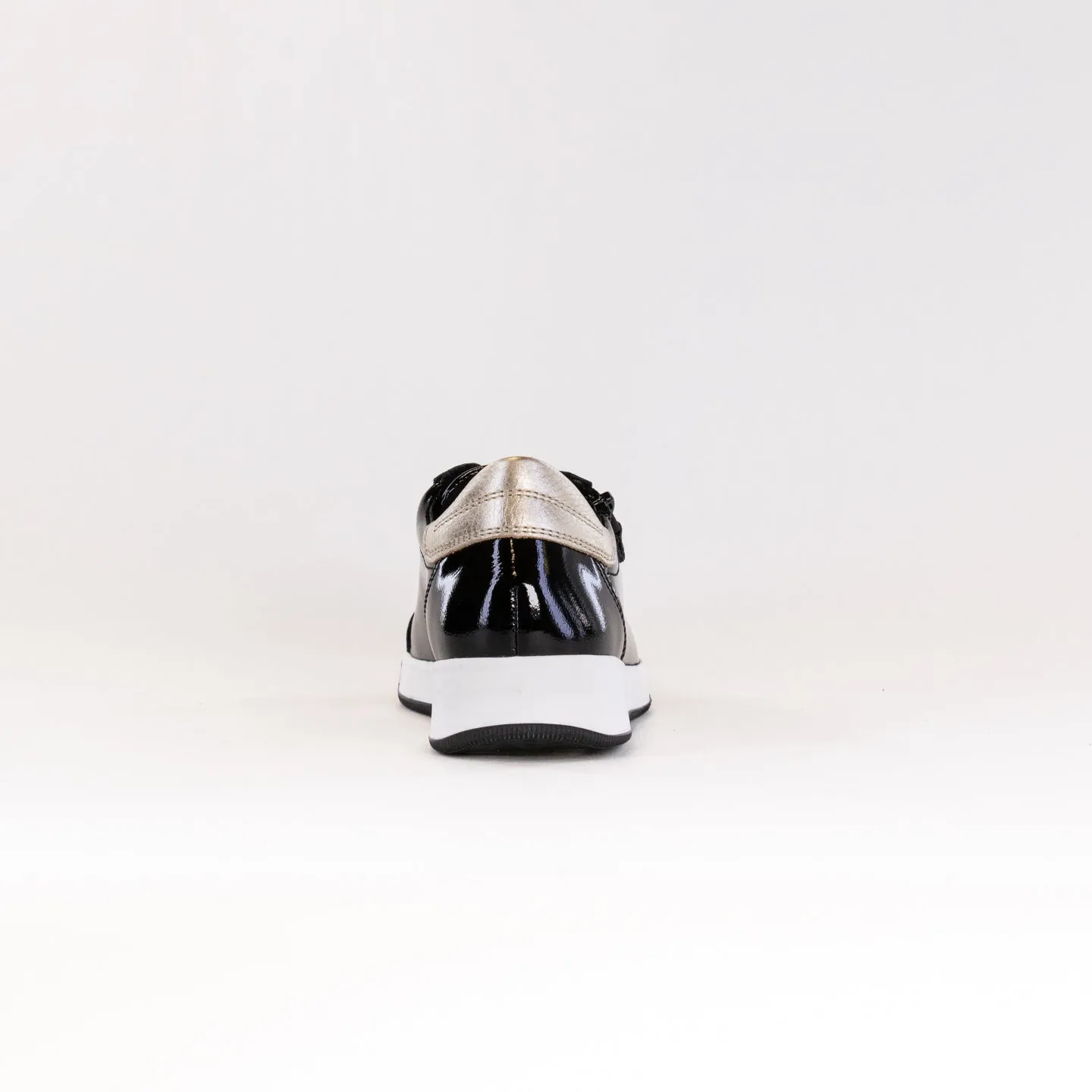 Ara Rei Low Double Zip Sneaker (Women's) - Black Patent camping fit
