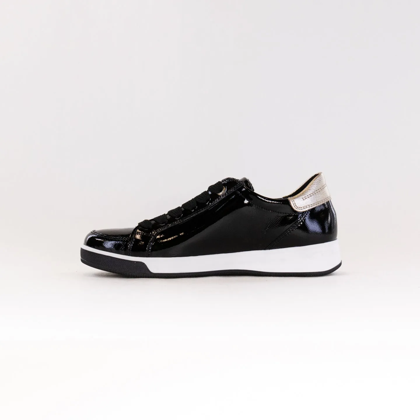 Ara Rei Low Double Zip Sneaker (Women's) - Black Patent trail lover