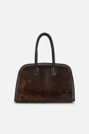 ARDEN 15 BAG IN ITALIAN BRINDLED HAIRCALF TRIM DETAIL classic tone