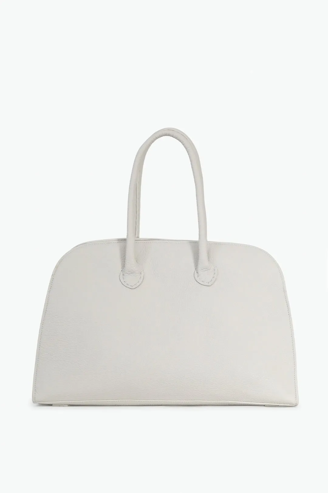 ARDEN HANDBAG IN ITALIAN LEATHER BUTTER WHITE soft edge