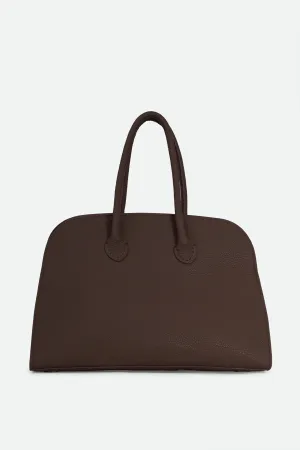 ARDEN HANDBAG IN ITALIAN LEATHER CHOCOLATE sporty touch ARDEN HANDBAG IN ITALIAN LEATHER CHOCOLATE edge gear