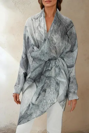 ATHENA CAPE WRAP IN SILK VOILE IN STONEY GREY city ready ATHENA CAPE WRAP IN SILK VOILE IN STONEY GREY cozy charm