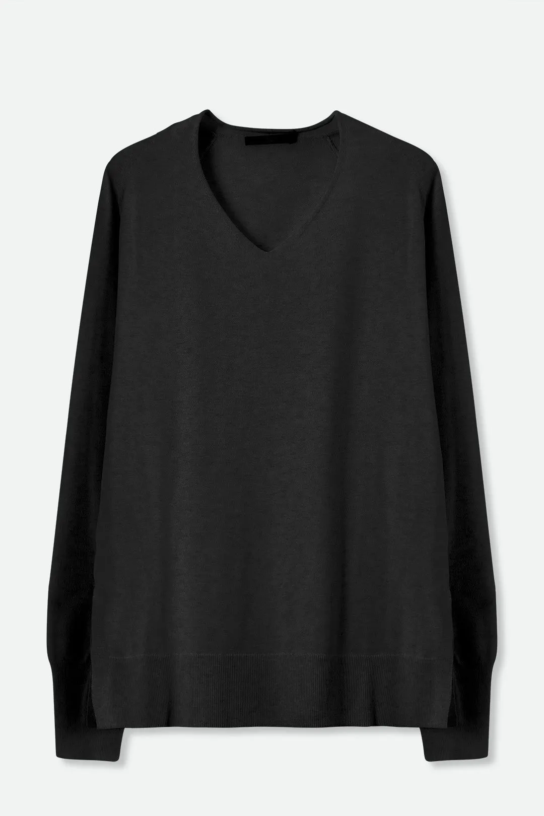 AVERY V NECK TUNIC IN DOUBLE KNIT PIMA COTTON lightweight feel