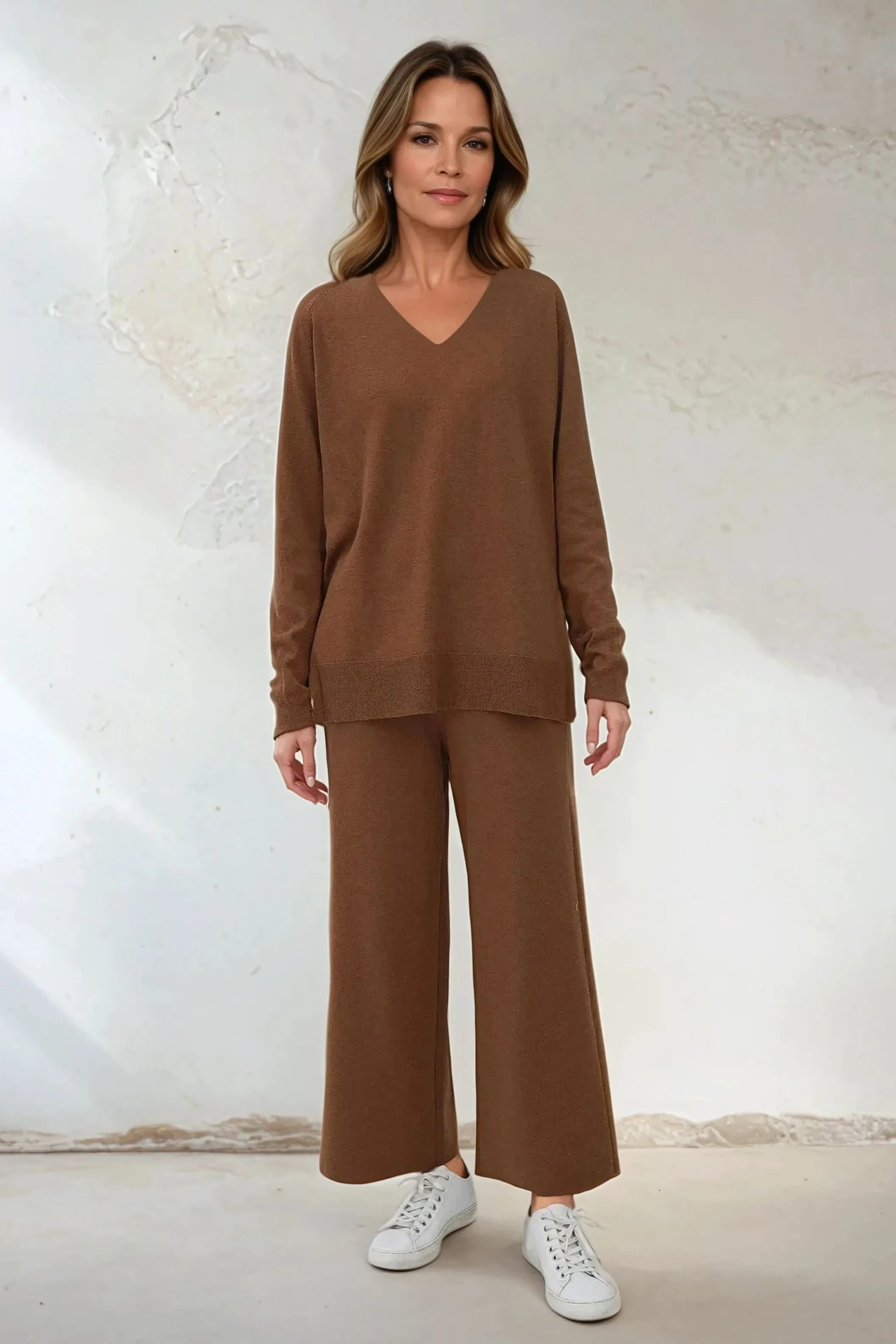 AVERY V NECK TUNIC IN DOUBLE KNIT PIMA COTTON base layer
