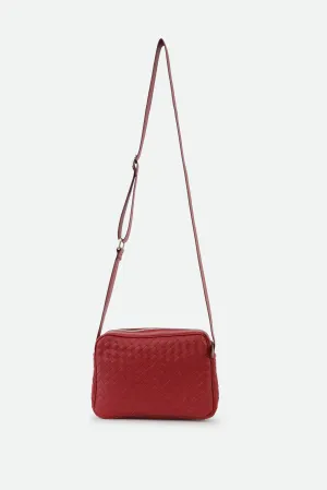 BARI WOVEN BAG IN ITALIAN LEATHER RED smart shift BARI WOVEN BAG IN ITALIAN LEATHER RED balanced life