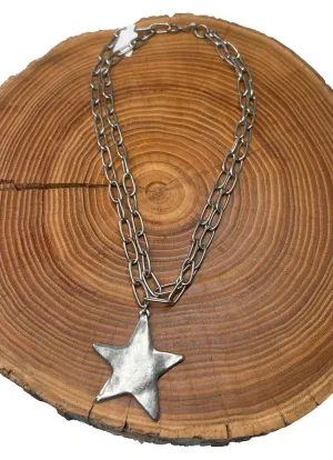 Belle Via Jewelry Double Chain Star Necklace hope token
