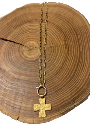 Belle Via Jewelry Hammered Square Cross Necklace personal charm
