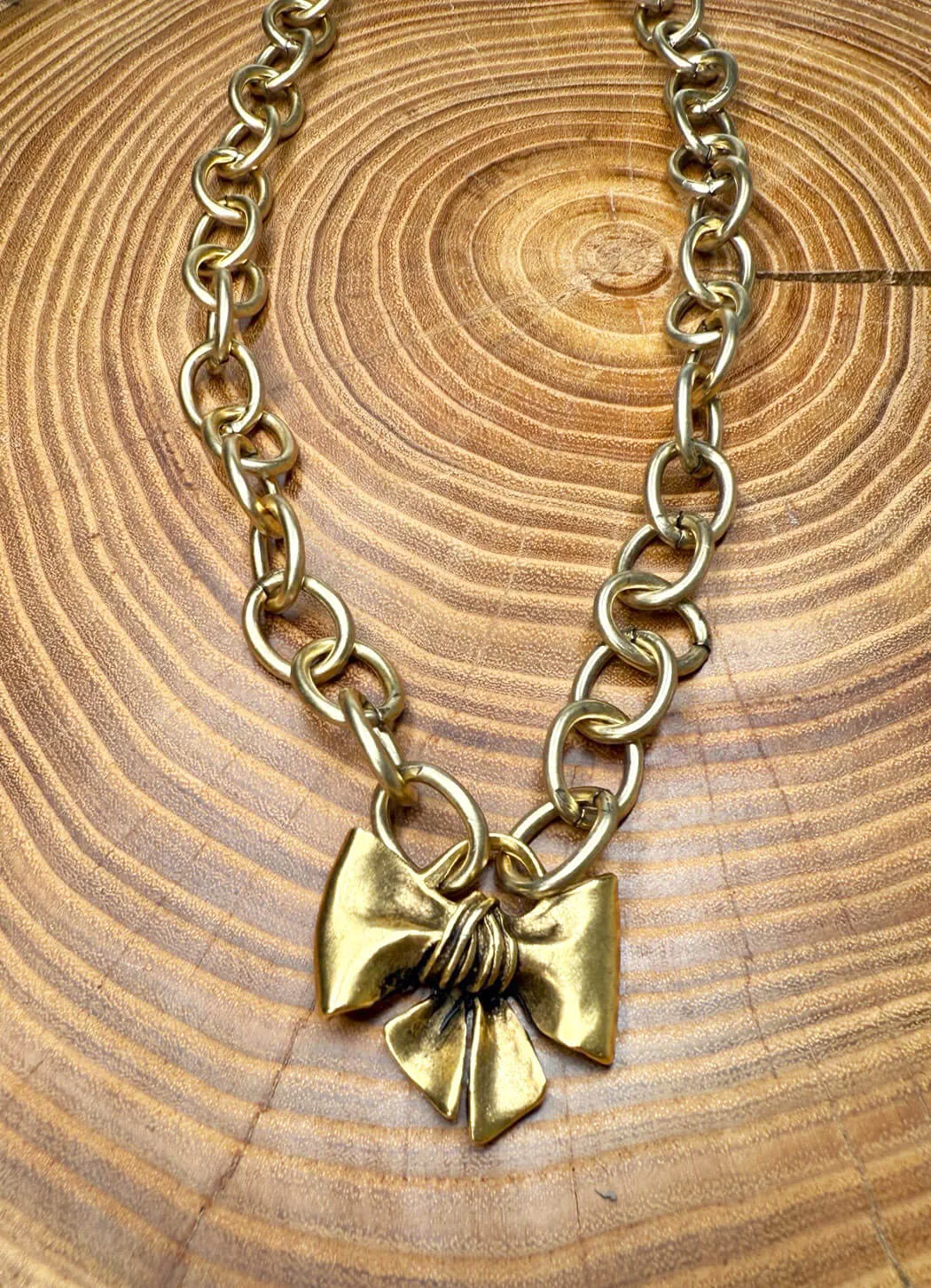 Belle Via Organic Bow Necklace love code