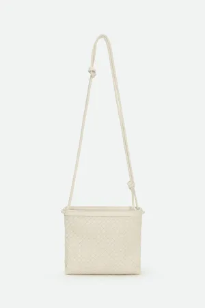 BELLIZZI BAG IN WOVEN ITALIAN LEATHER BUTTER WHITE gender fluid