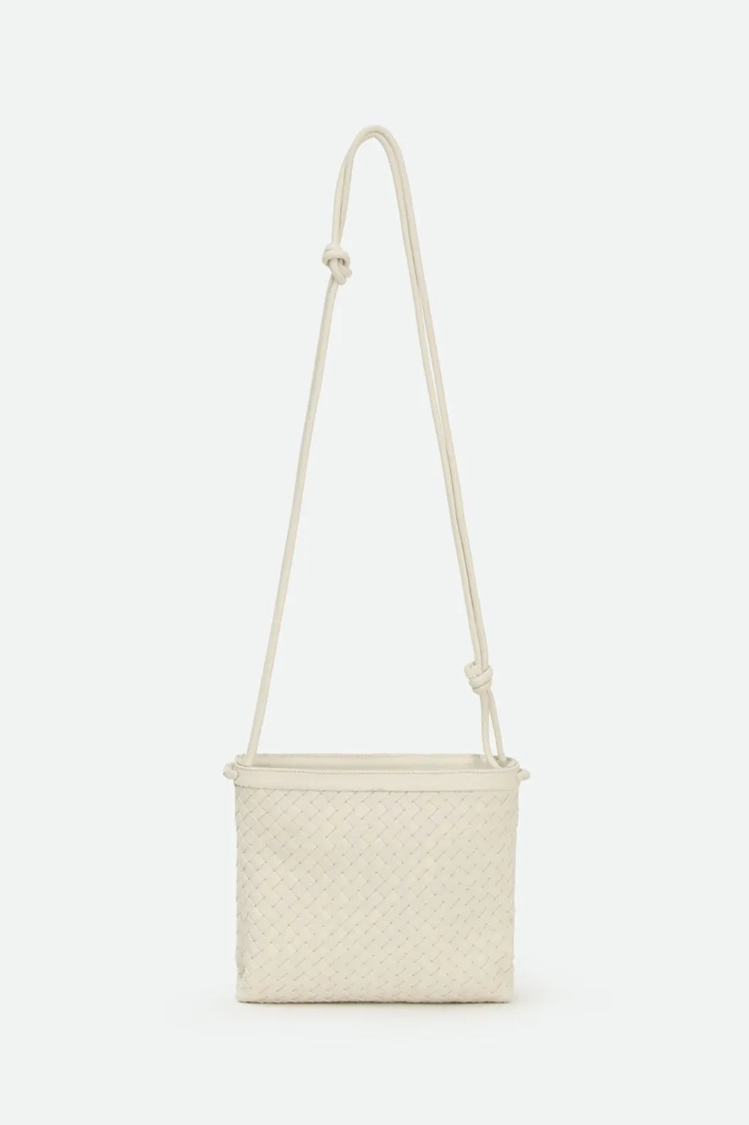 BELLIZZI BAG IN WOVEN ITALIAN LEATHER BUTTER WHITE gender fluid