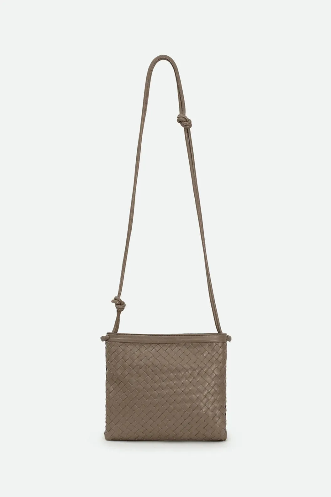 BELLIZZI BAG IN WOVEN ITALIAN LEATHER TAUPE comfort plus