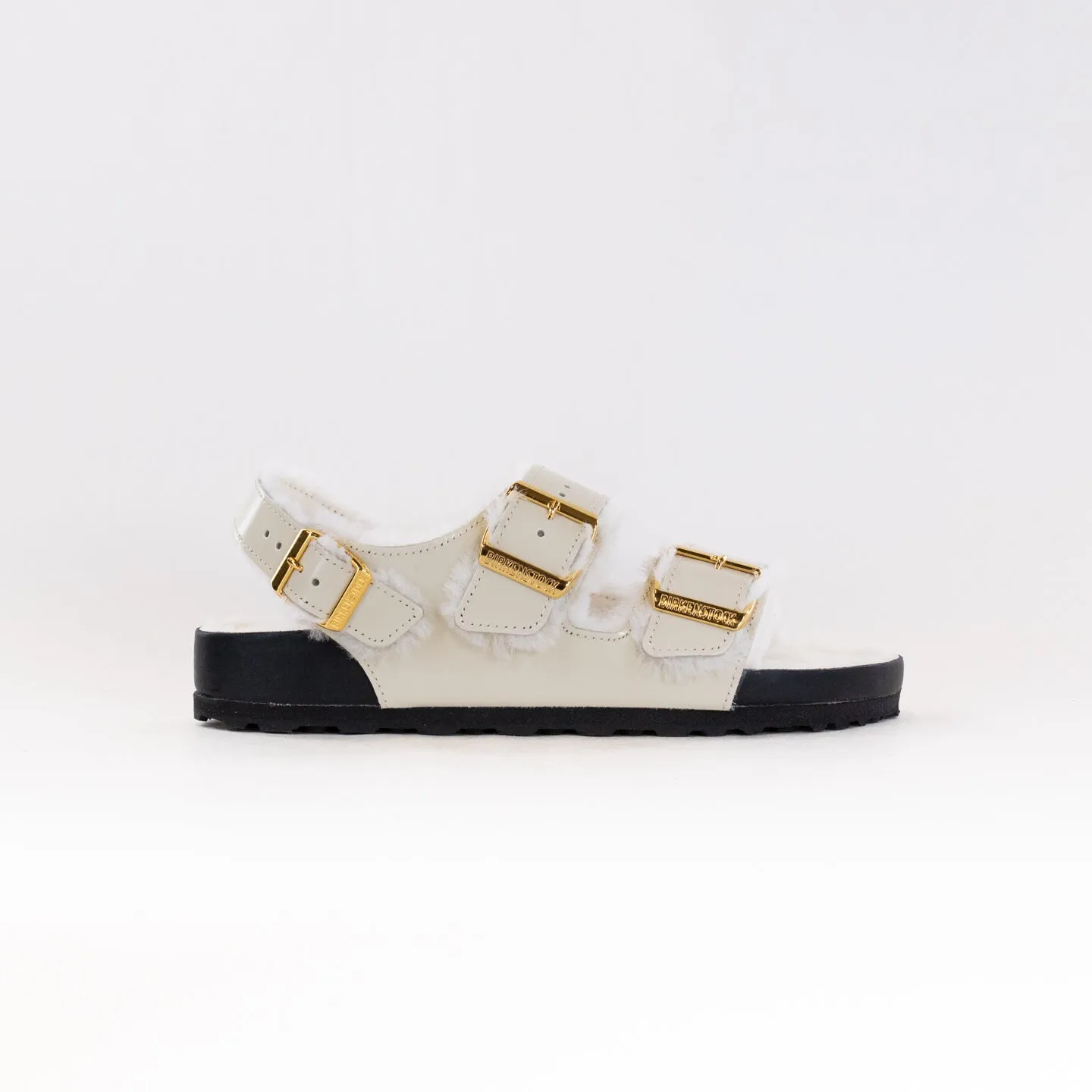 Birkenstock Milano Shearling - High-Shine Ecru Relax Look