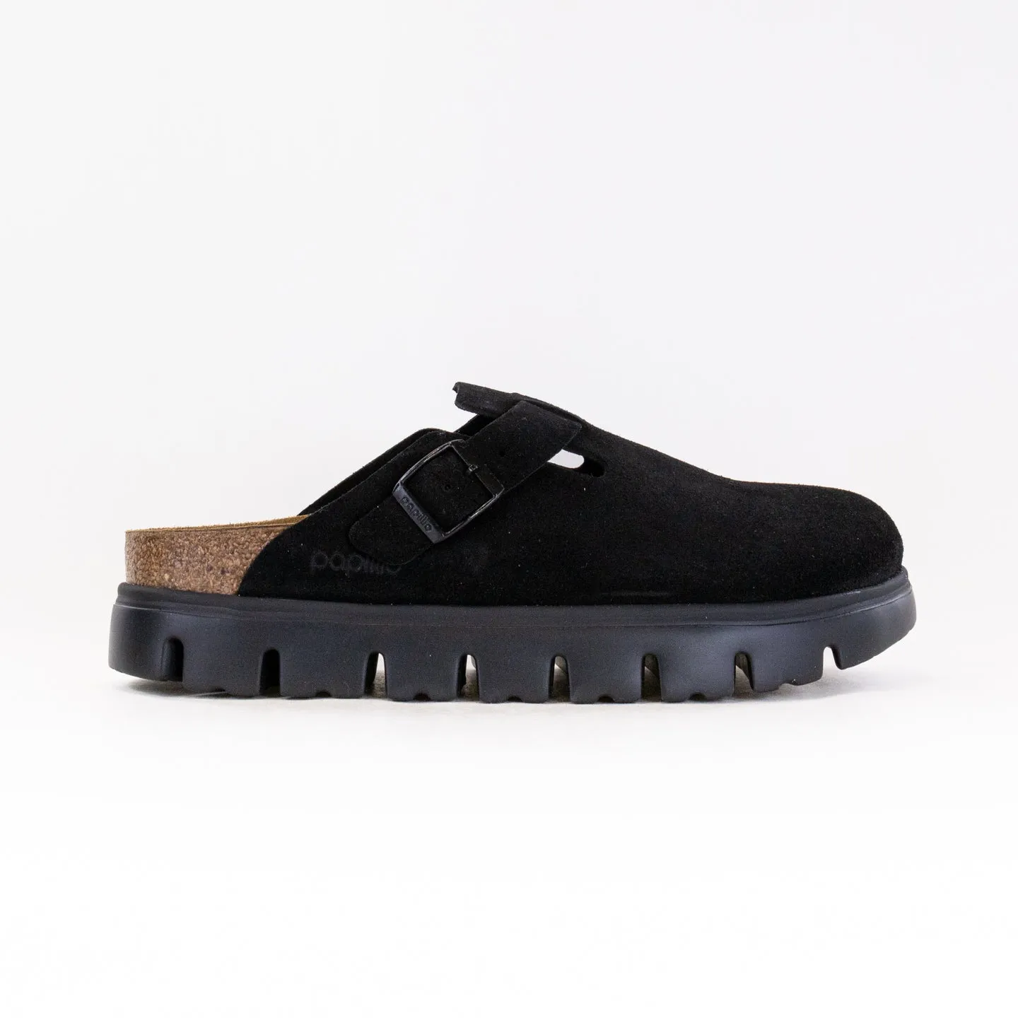Birkenstock-Papillo Boston Chunky (Women's) - Black/Black soft footbed