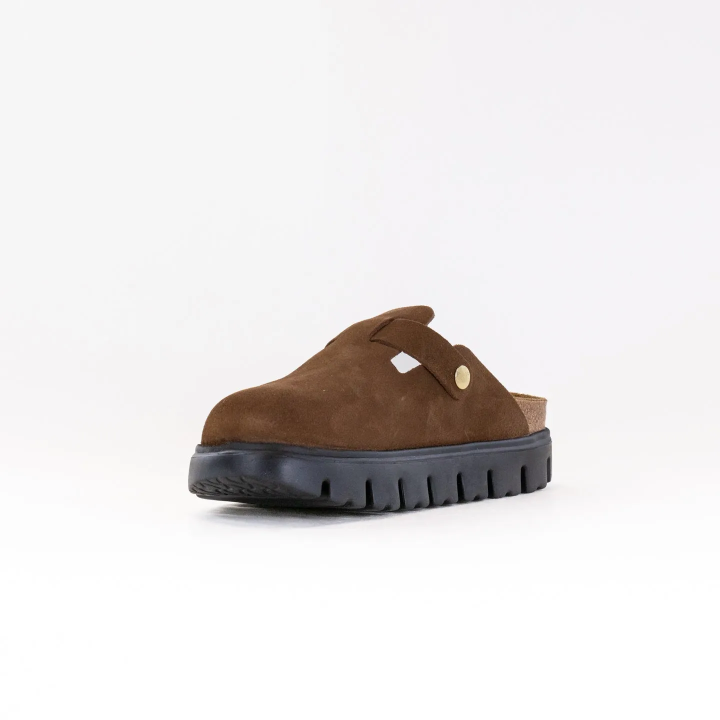 Birkenstock-Papillo Boston Chunky (Women's) - Dark Tea flexible sole