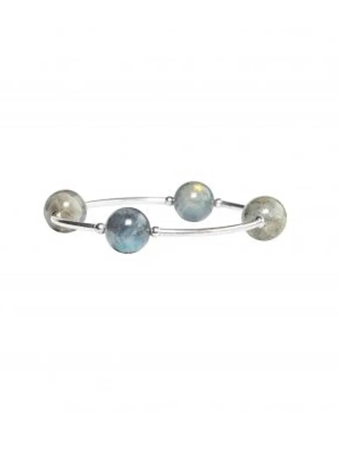 Blessing Bracelet in Labradorite 12mm Beads silk feel