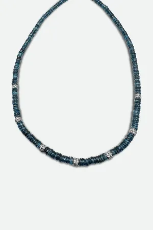 BLUE TOPAZ HEISHI NECKLACE WITH DIAMOND BEADS moon magic