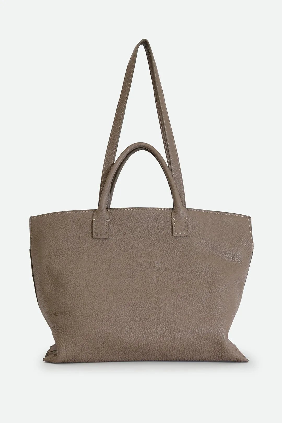 Bolzano Italian Leather Large Handbag Taupe chill gear