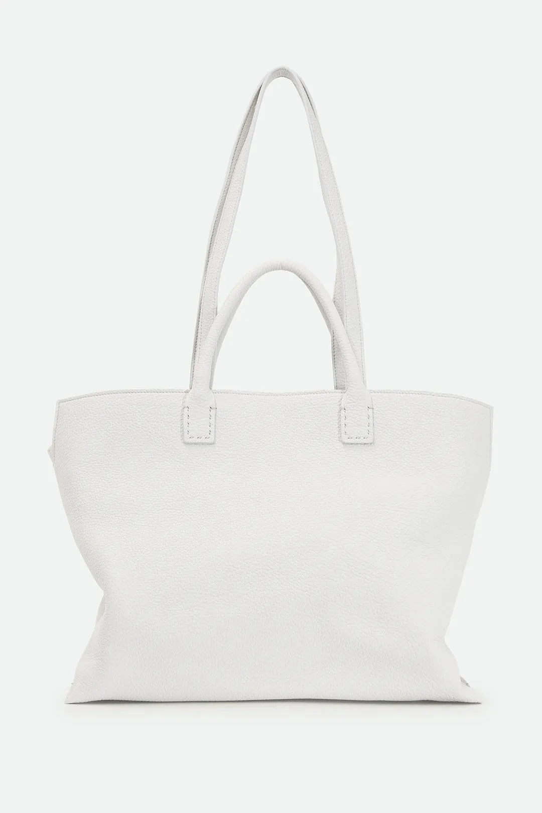 BOLZANO ITALIAN LEATHER TOTE IN BUTTER WHITE creative edge