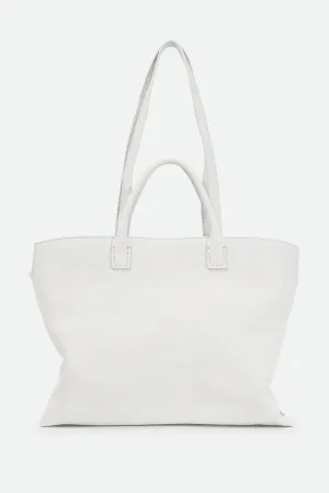 BOLZANO ITALIAN LEATHER TOTE IN BUTTER WHITE on-the-go BOLZANO ITALIAN LEATHER TOTE IN BUTTER WHITE creative edge