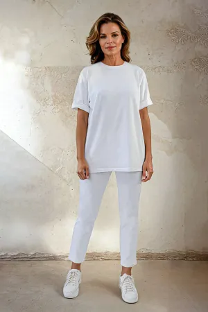 BOYFRIEND CREW T-SHIRT IN PIMA COTTON STRETCH blank thought BOYFRIEND CREW T-SHIRT IN PIMA COTTON STRETCH calm dress