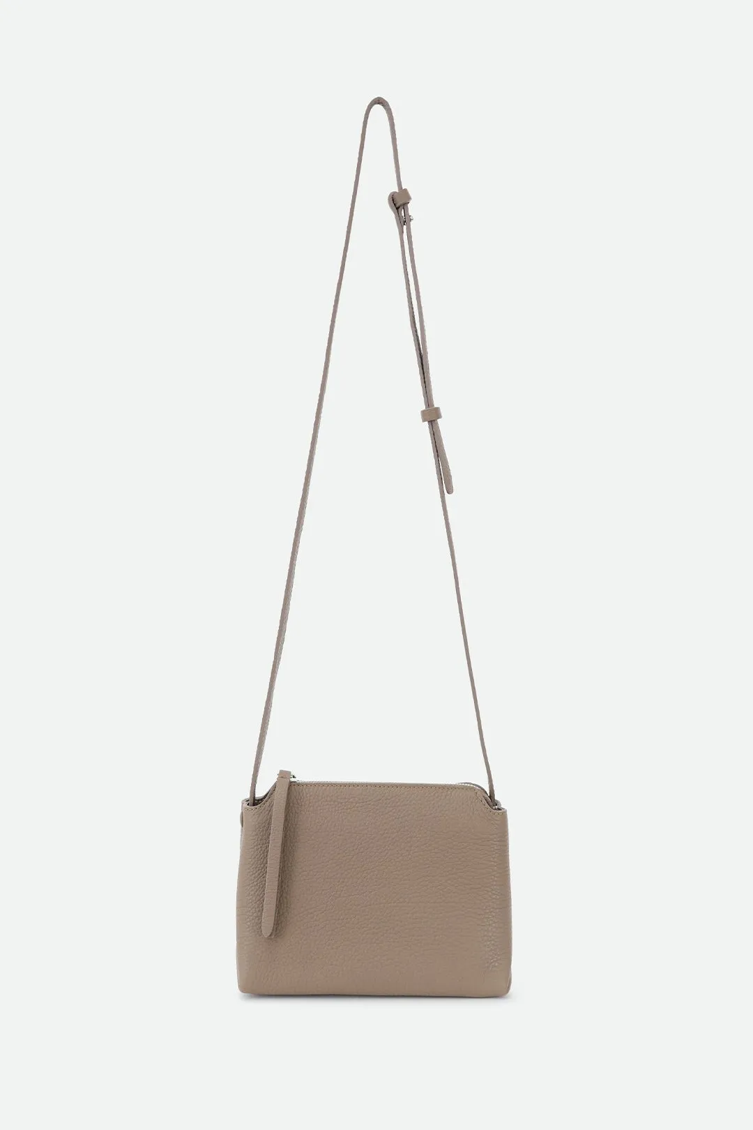 BRIDGET ITALIAN LEATHER CROSSBODY BAG IN TAUPE bold ease