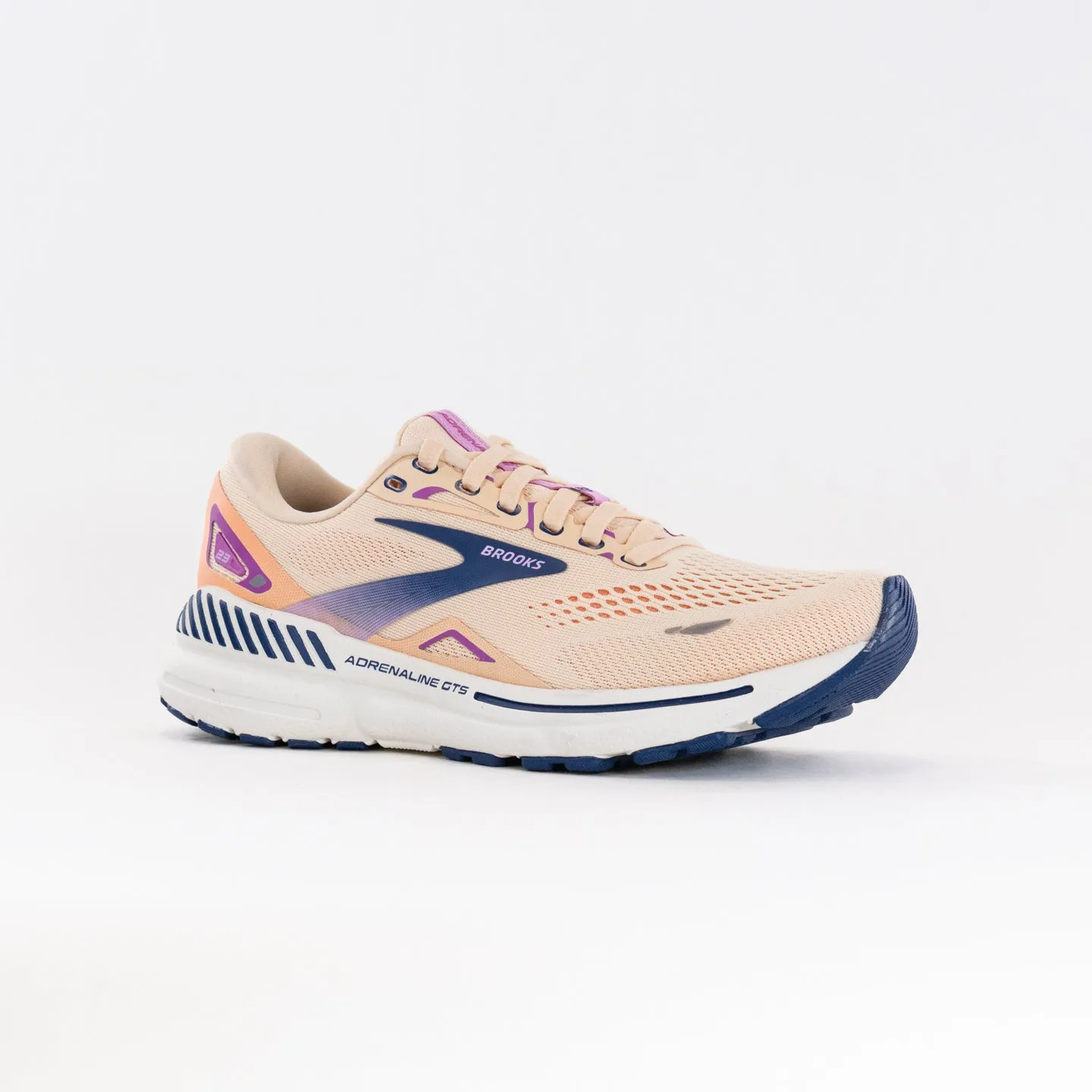 Brooks Adrenaline GTS 23 (Womens) - Apricot/Estate Blue/Orchid motion ease